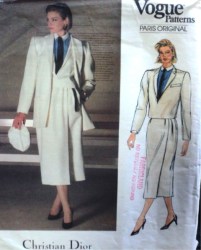 1447 VOGUE CHRISTIAN DIOR COAT, ZIP JACKET, LONG WRAP SKIRT, SHIRT PATTERN 10,12,14 choice